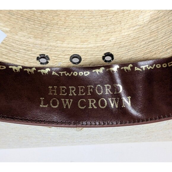 Atwood Hereford Low Crown Western Cowboy Hat Size 7 1/4 Long Oval Mens Chocolate - Picture 7 of 10